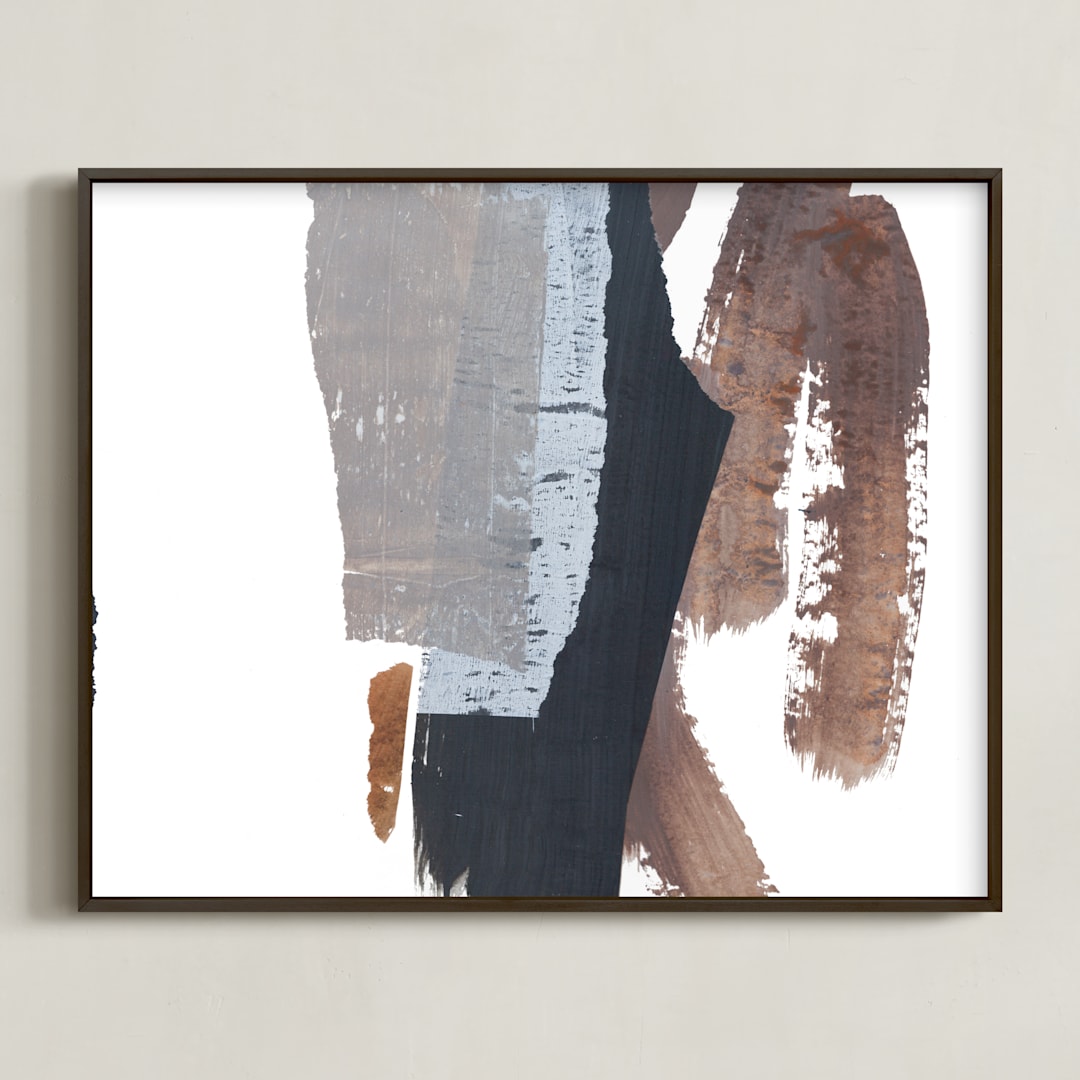 "A Trail to Follow" - Art Print in Obsidian by Jennifer Daily - Framed