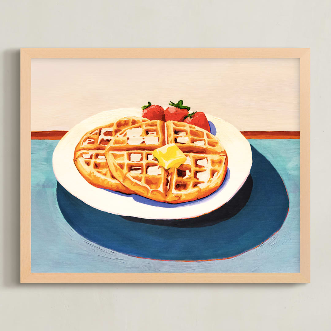"Breakfast at the Diner" - Art Print in Retro by taylorVdesign - Framed