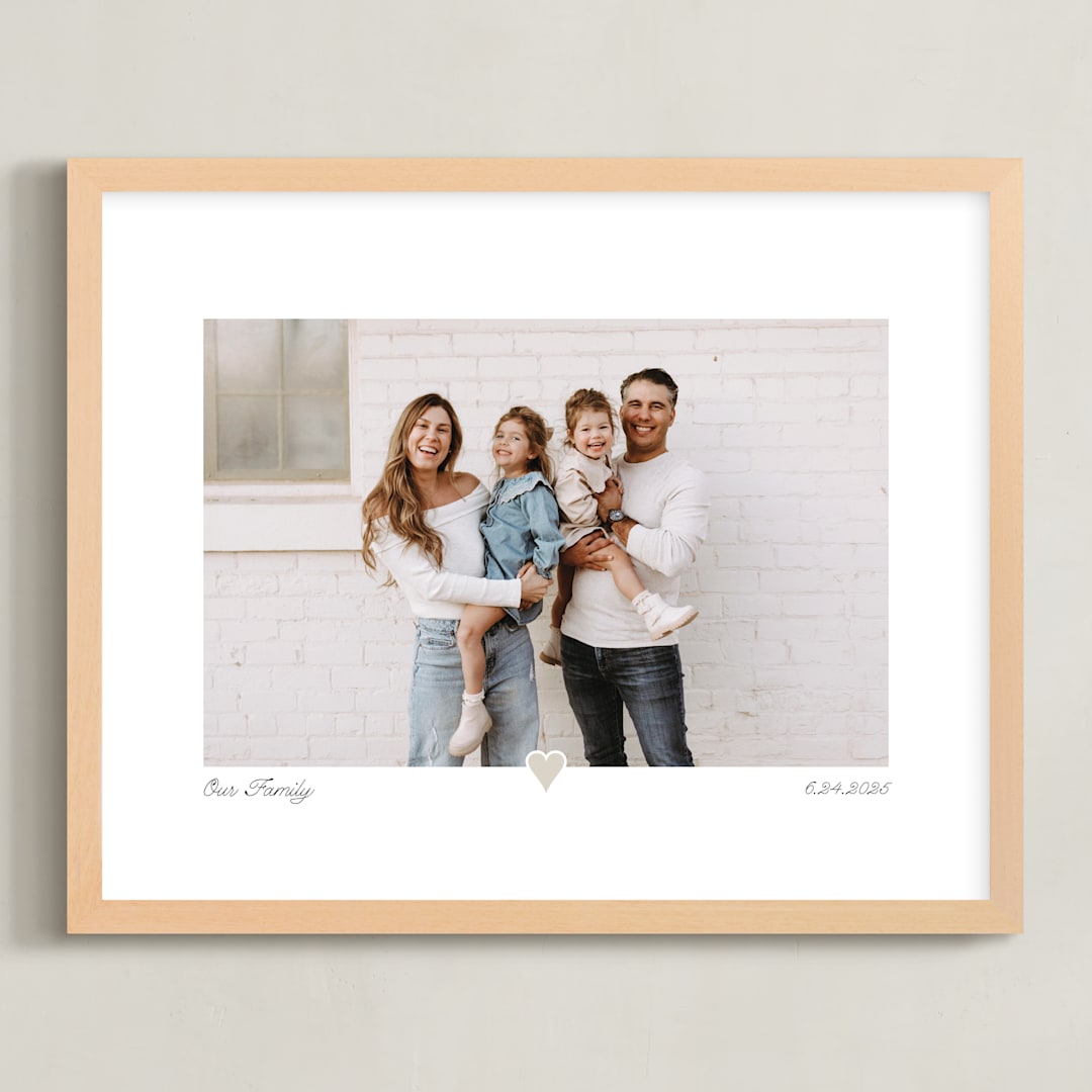 "With a Heart: Landscape Framed Photo" - Framed Photo in Taupe by Laura Hamm - Framed