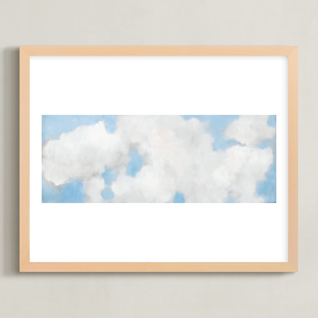 "Cumulus" - Art Print in White by Lynne Millar - Framed