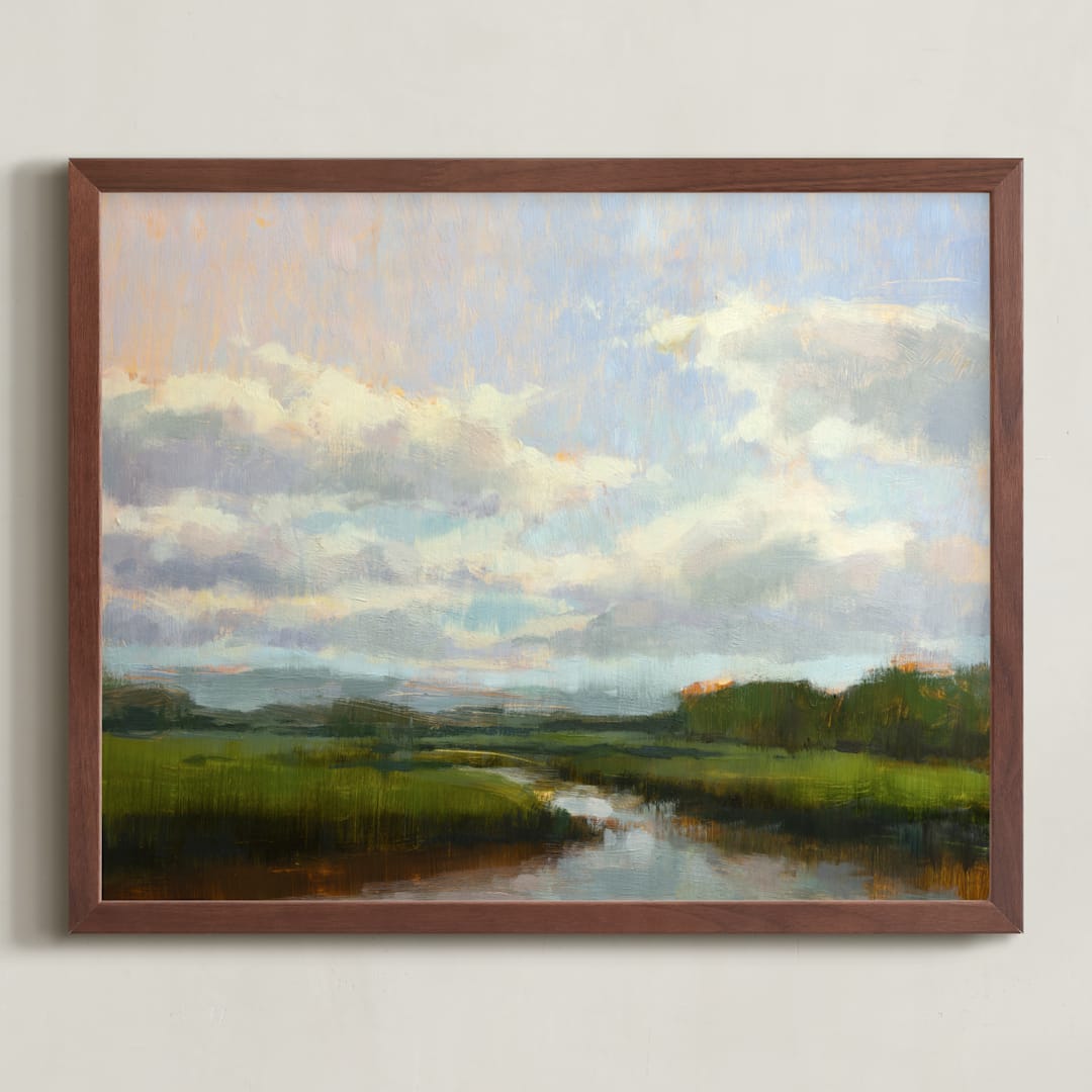 "Afternoon Light" - Art Print in Sky by Wendy Keller - Framed