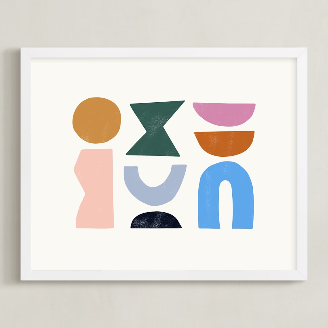 "Color Form" - Art Print in Pacific Blue by Ampersand Design Studio - Framed