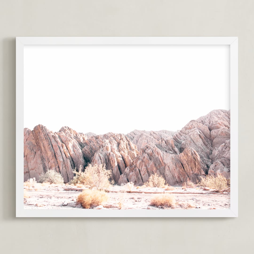 "Painted Canyon 3" - Art Print in desert blush by Kamala Nahas - Framed