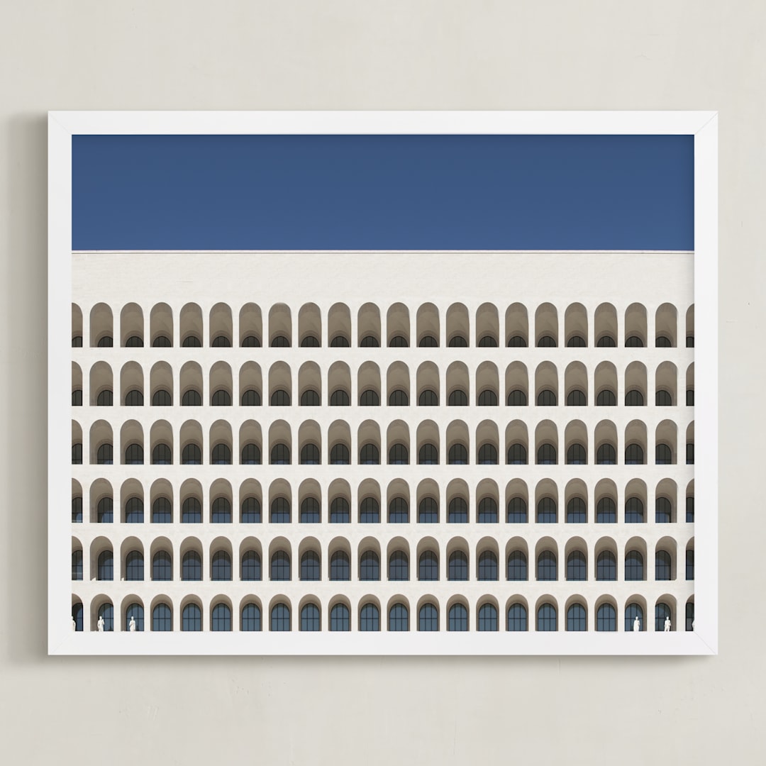 "Do not stop the clock" - Art Print in Beige by Massimiliano Massimo Borelli - Framed