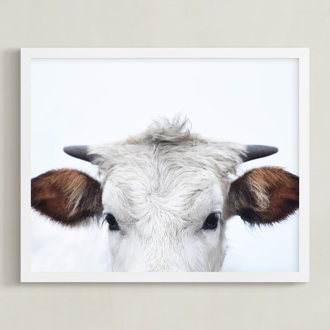 "Wee Staredown" - Art Print in Farm by Amy Carroll - Framed