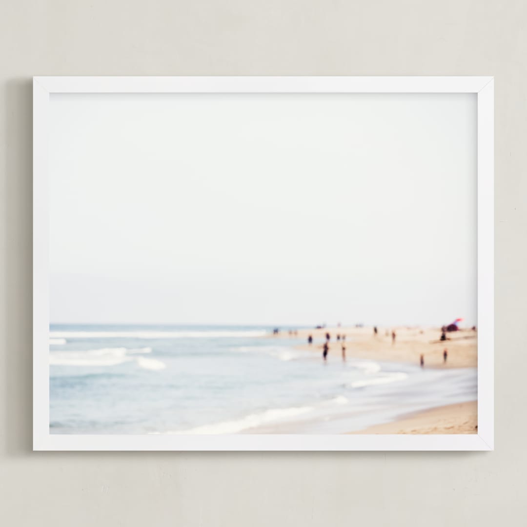 "Malibu" - Art Print in Mist by Vera Mladenovic - Framed