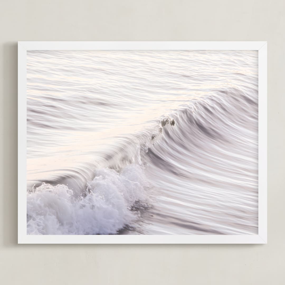 "Cayucos Soft Waves " - Art Print in Original Silver by Lisa Sundin - Framed