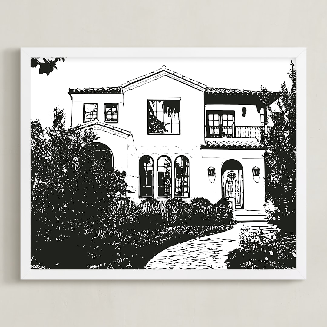 "House: Custom Print" - Custom Print in Black by Minted - Framed