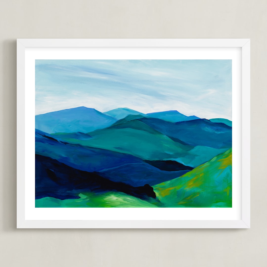 "Enchanted Vista" - Art Print in White by Jenny Partrite - Framed