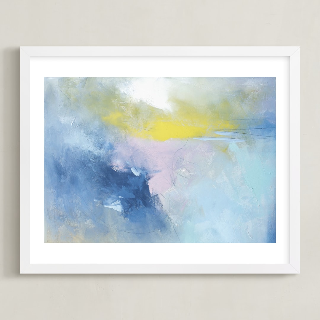 "Blissful Escape No. 2" - Art Print in Sky by Julia Contacessi - Framed