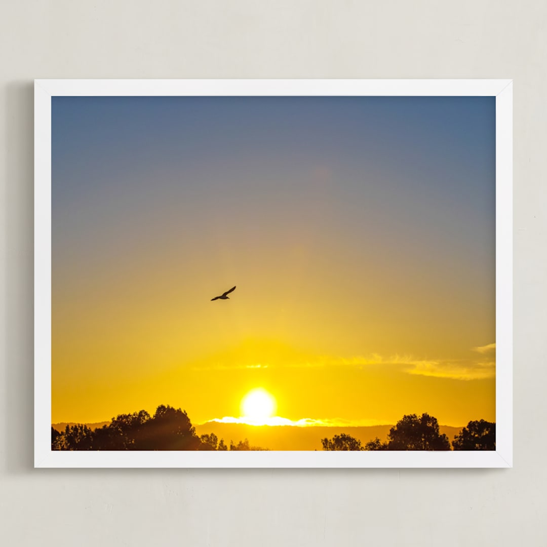 "In the rays of sun" - Art Print in Sunny yellow by NSMARK - Framed