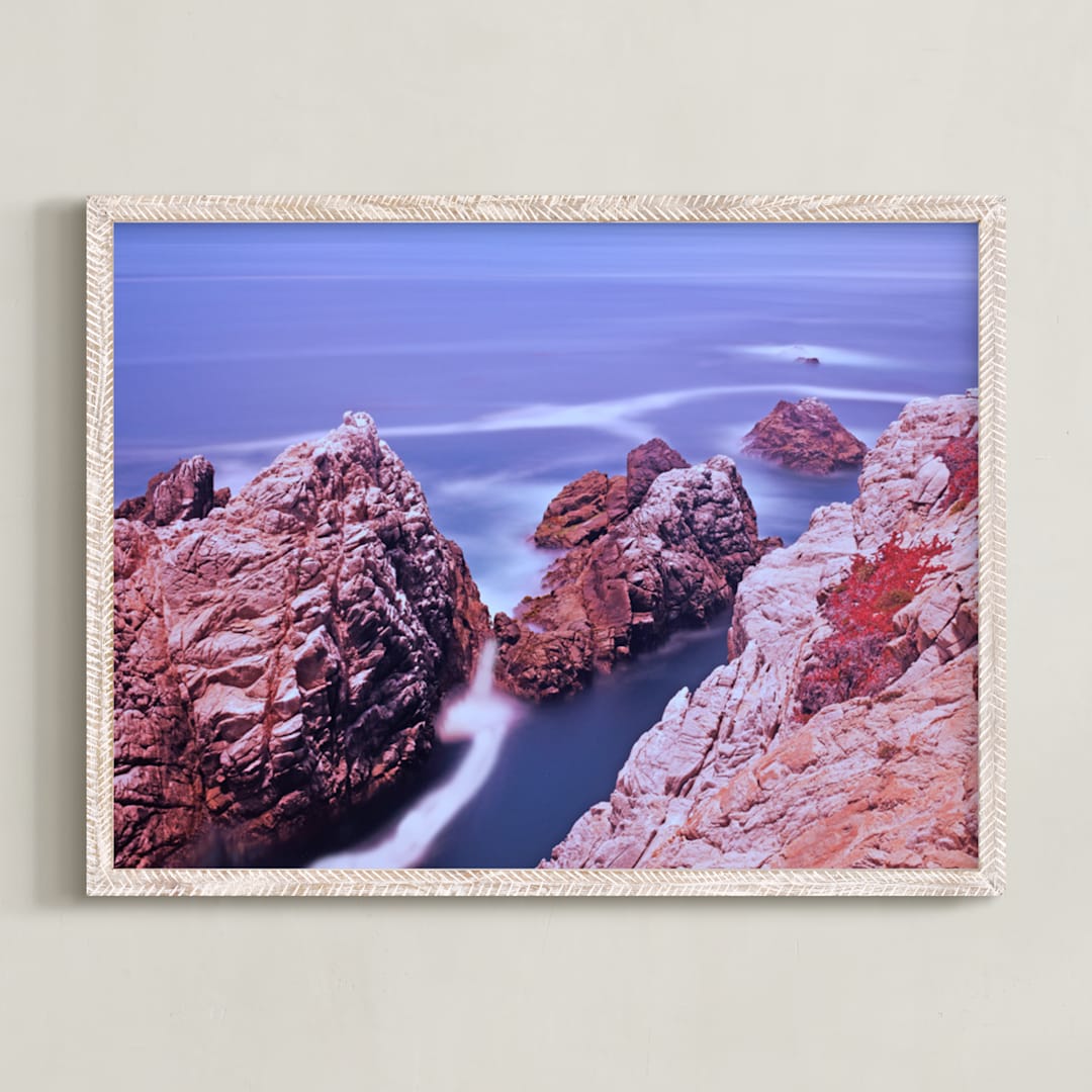 "Ocean meets the land" - Art Print in Ocean blue by NSMARK - Framed
