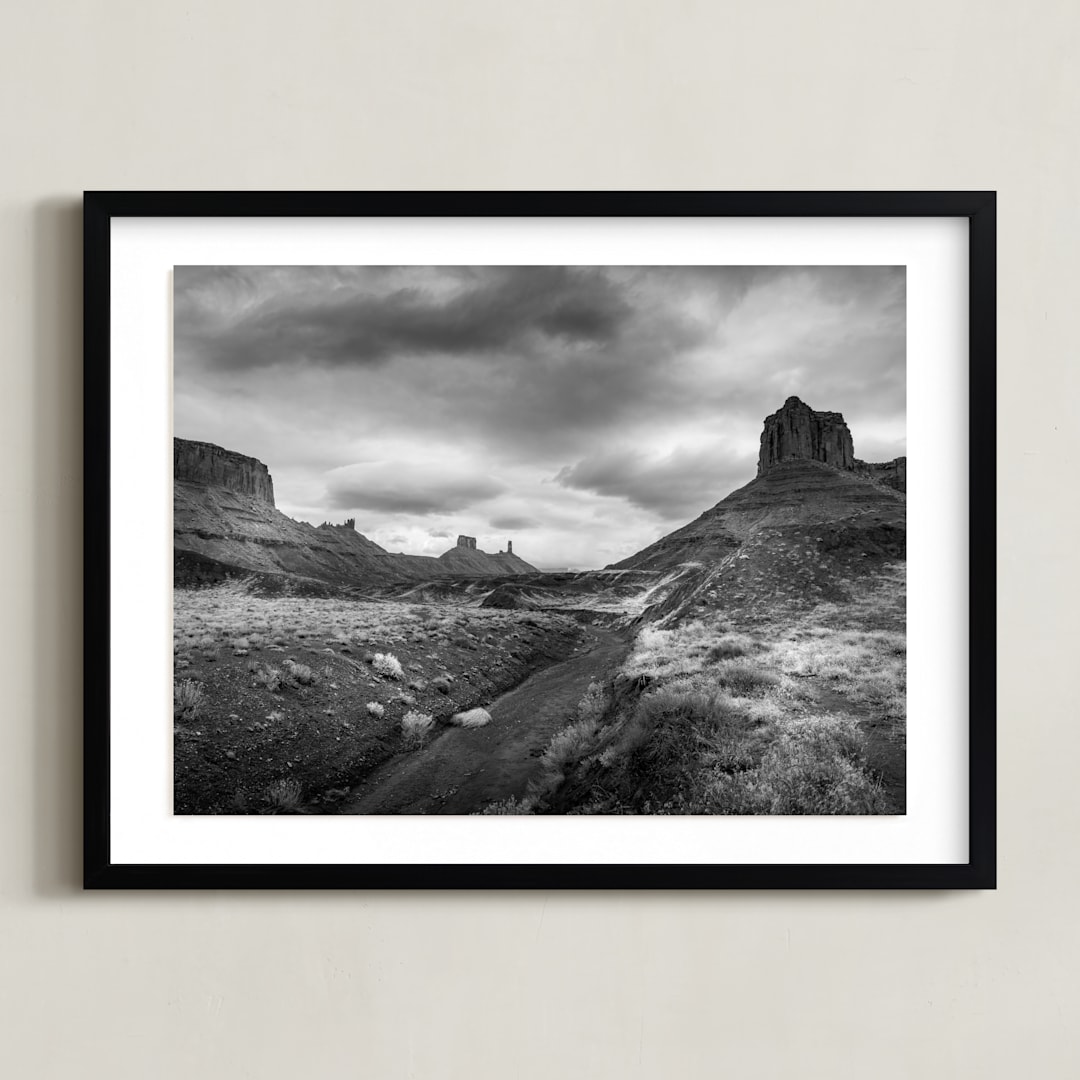 "buttes & mesas II" - Art Print in Desert Grey by Eric Clegg - Framed