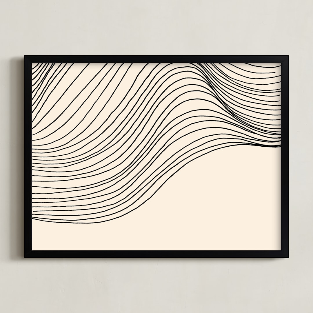 "Riders Curl 2" - Art Print in Ink by Jayne Alfieri - Framed