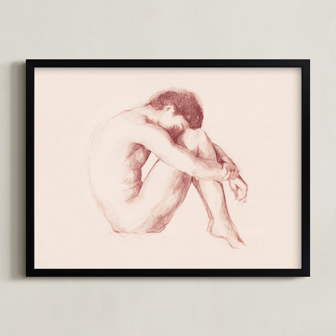 "Classic Body" - Art Print in Cream by Marta Crea - Framed
