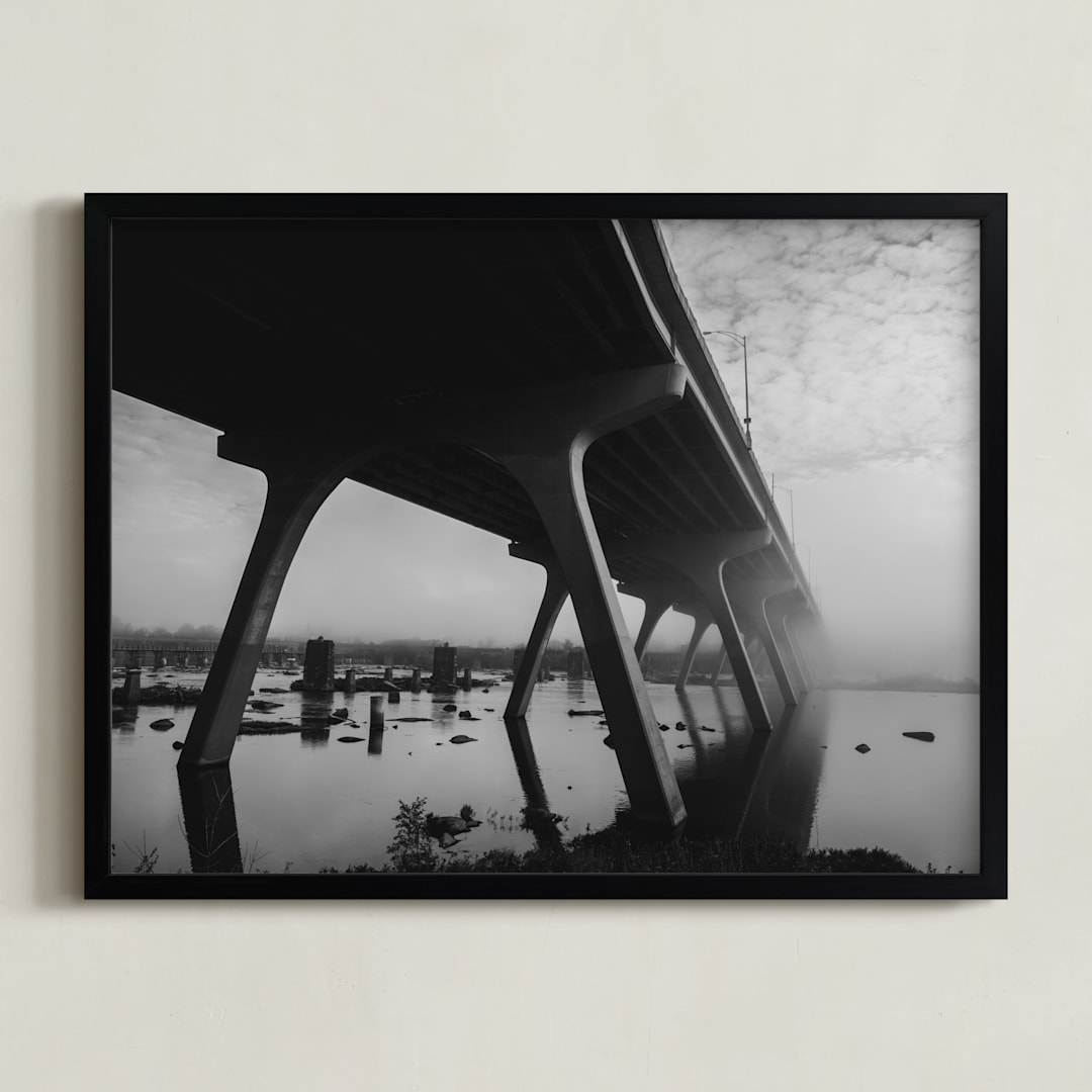 "Life is Foggy" - Art Print in Foggy Black by Curtis Newkirk - Framed