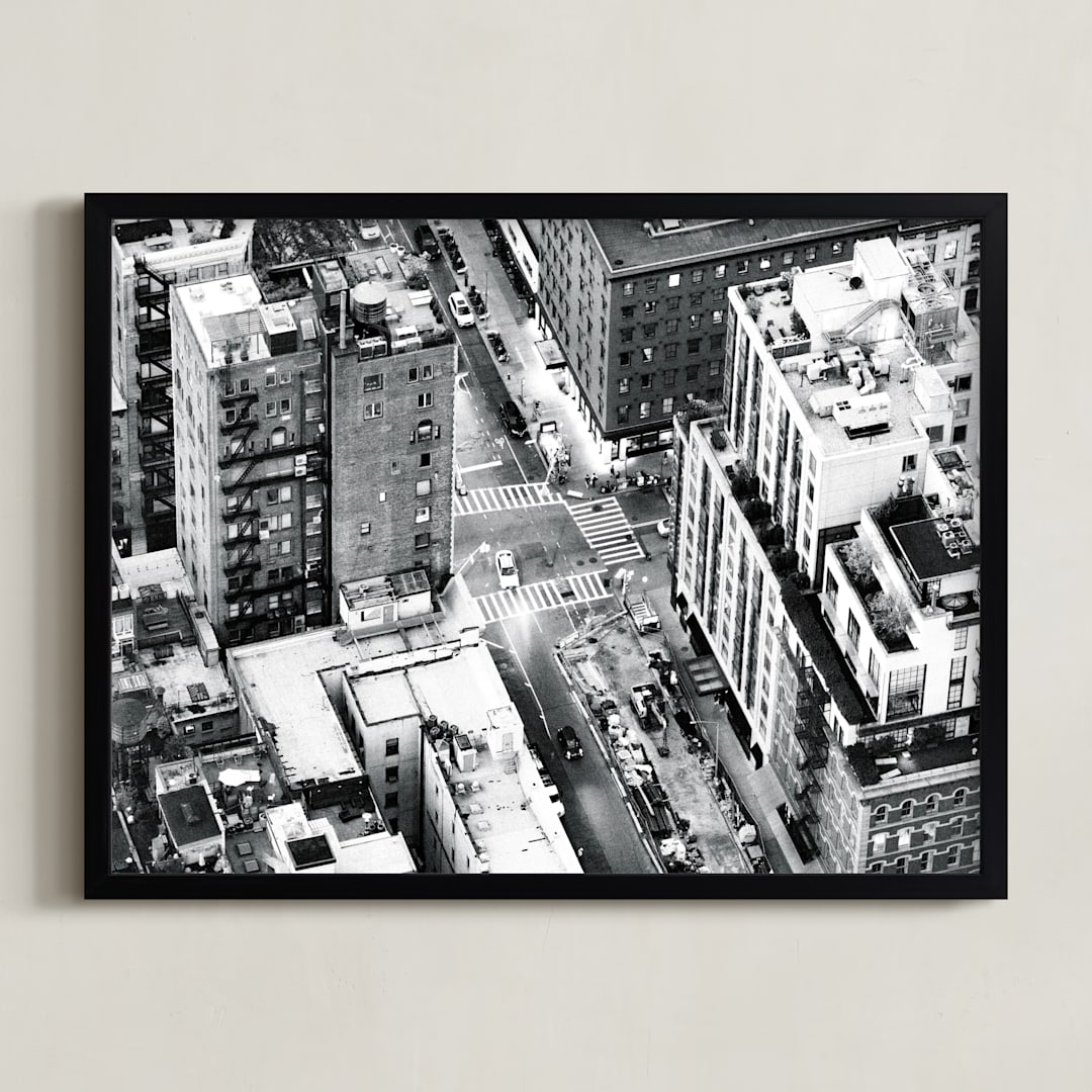 "Hustle and Bustle" - Art Print in Concrete by Mike Sunu - Framed