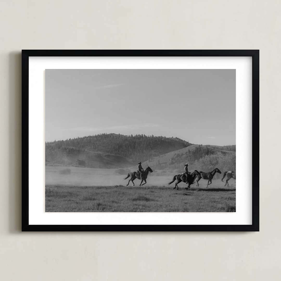 "wild wild west I" - Art Print in Western Grey by Sara Hicks Malone - Framed