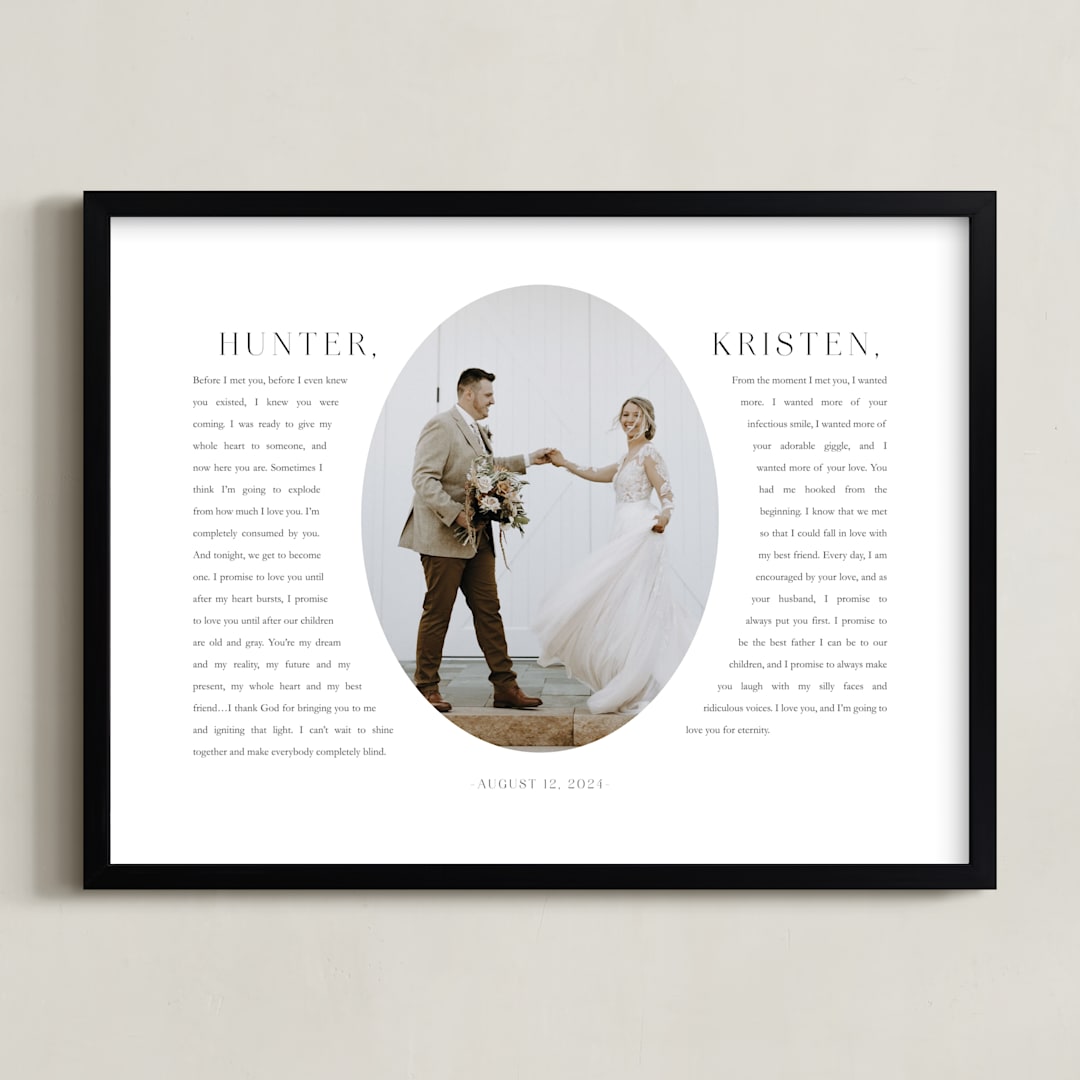 "Our Vows: Framed Photo" - Framed Photo in White by Sarah Curry - Framed