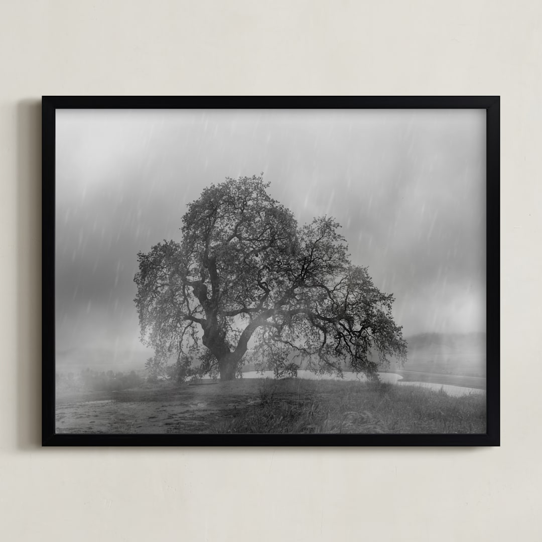 "in the rain" - Art Print in Stormy by Crystal Lynn Collins - Framed