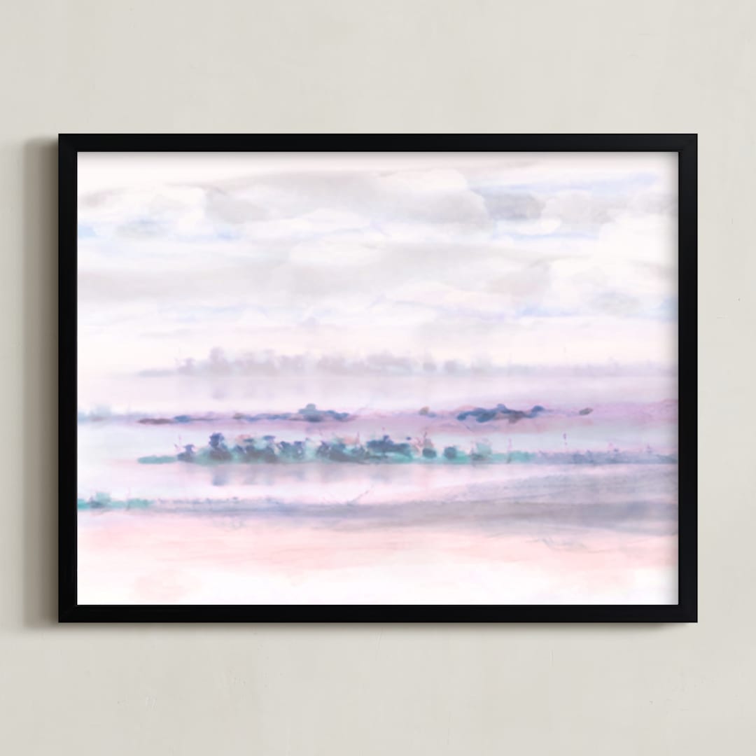 "Peninsula" - Art Print in Dusty Lavender by Grace Kreinbrink - Framed