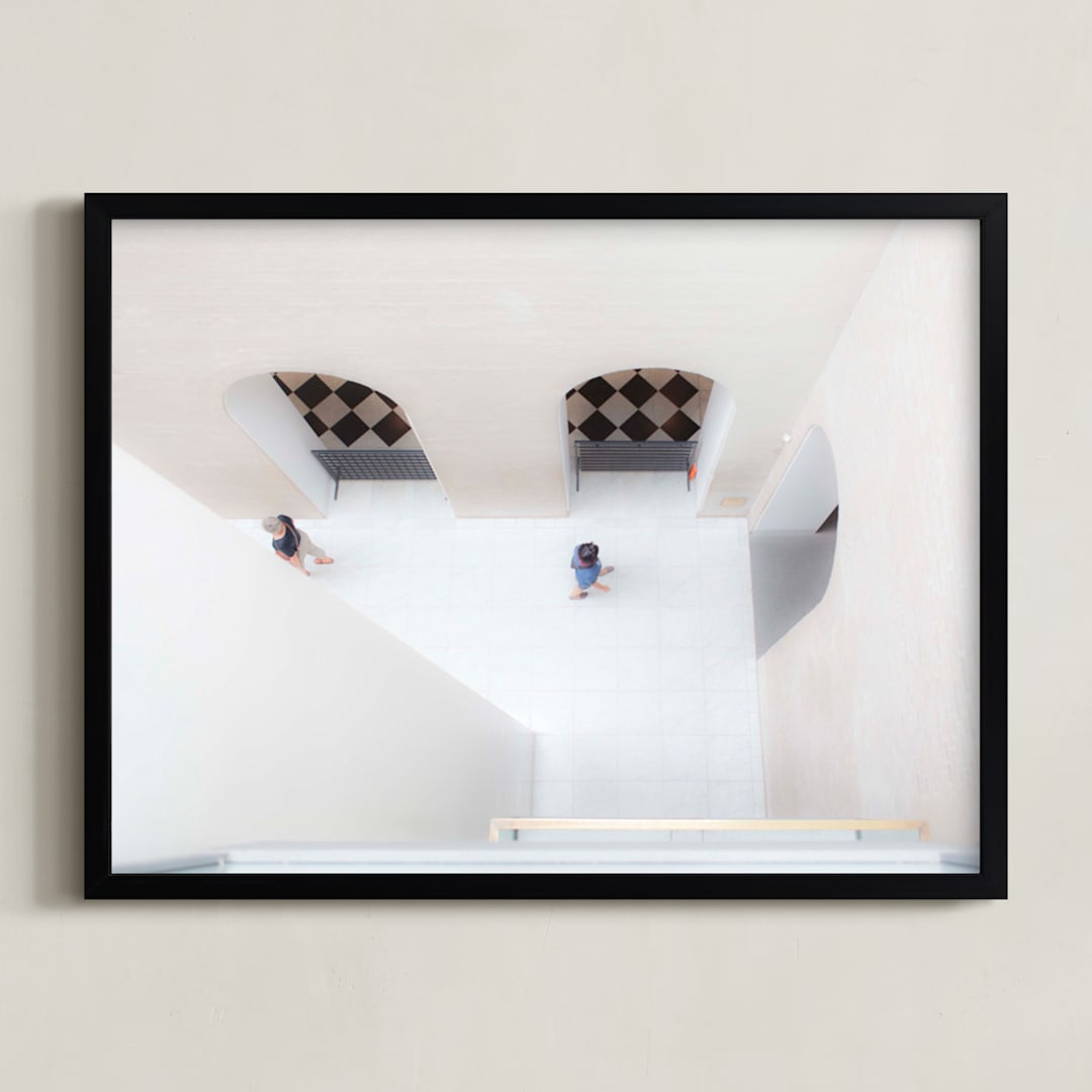 "look DOWN" - Art Print in white by Gail Schechter - Framed