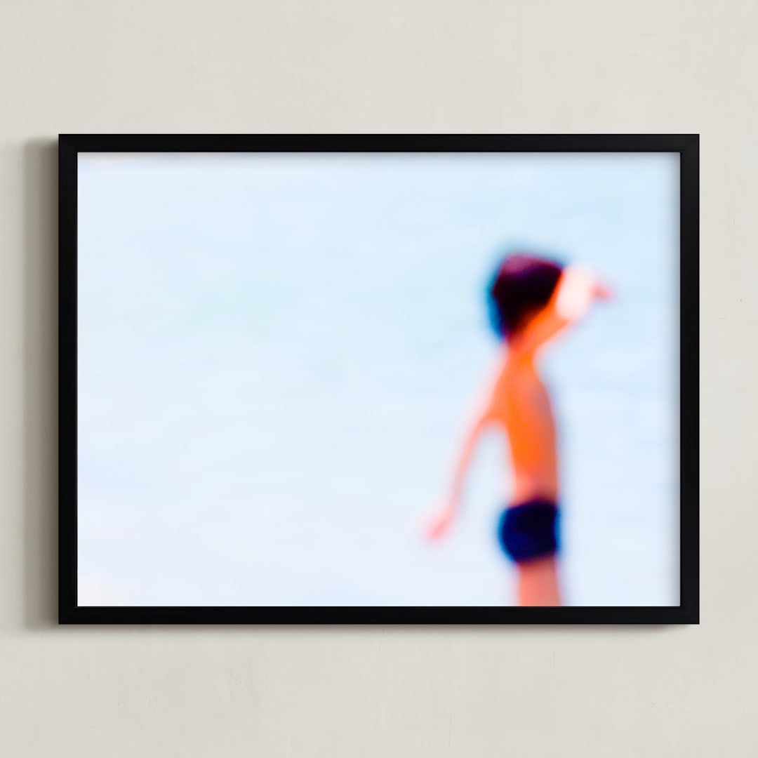 "Sdot Yam beach" - Art Print in Light Blue by Tal Paz-Fridman - Framed