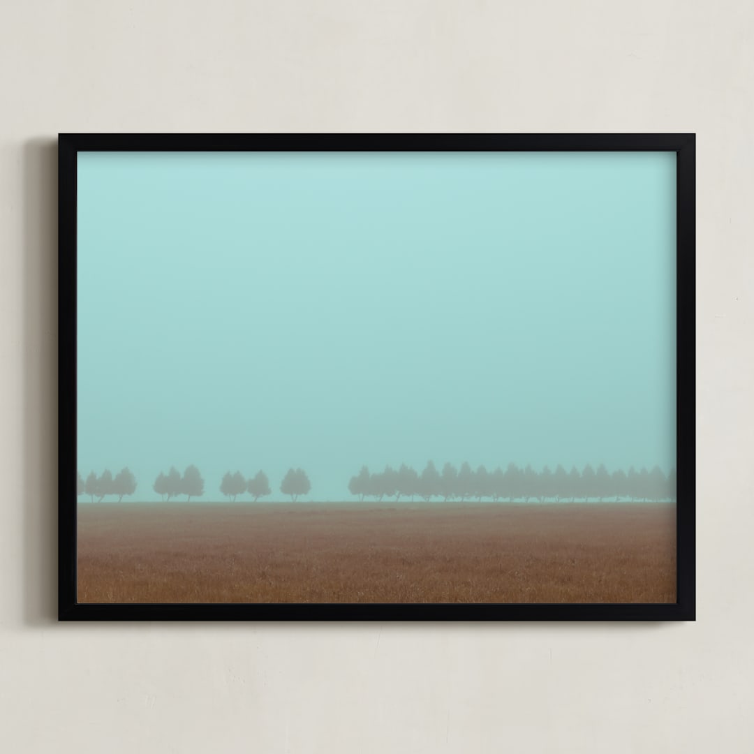 "Shrouded Trees" - Art Print in Dusty Cyan by Gabrial Reising - Framed