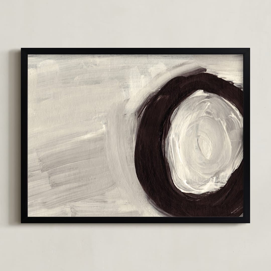 "Round and Round" - Art Print in Grey by Christiana Hudson - Framed