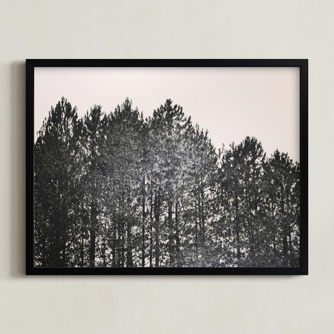 "Pines" - Art Print in Porcelain White by K.Short - Framed