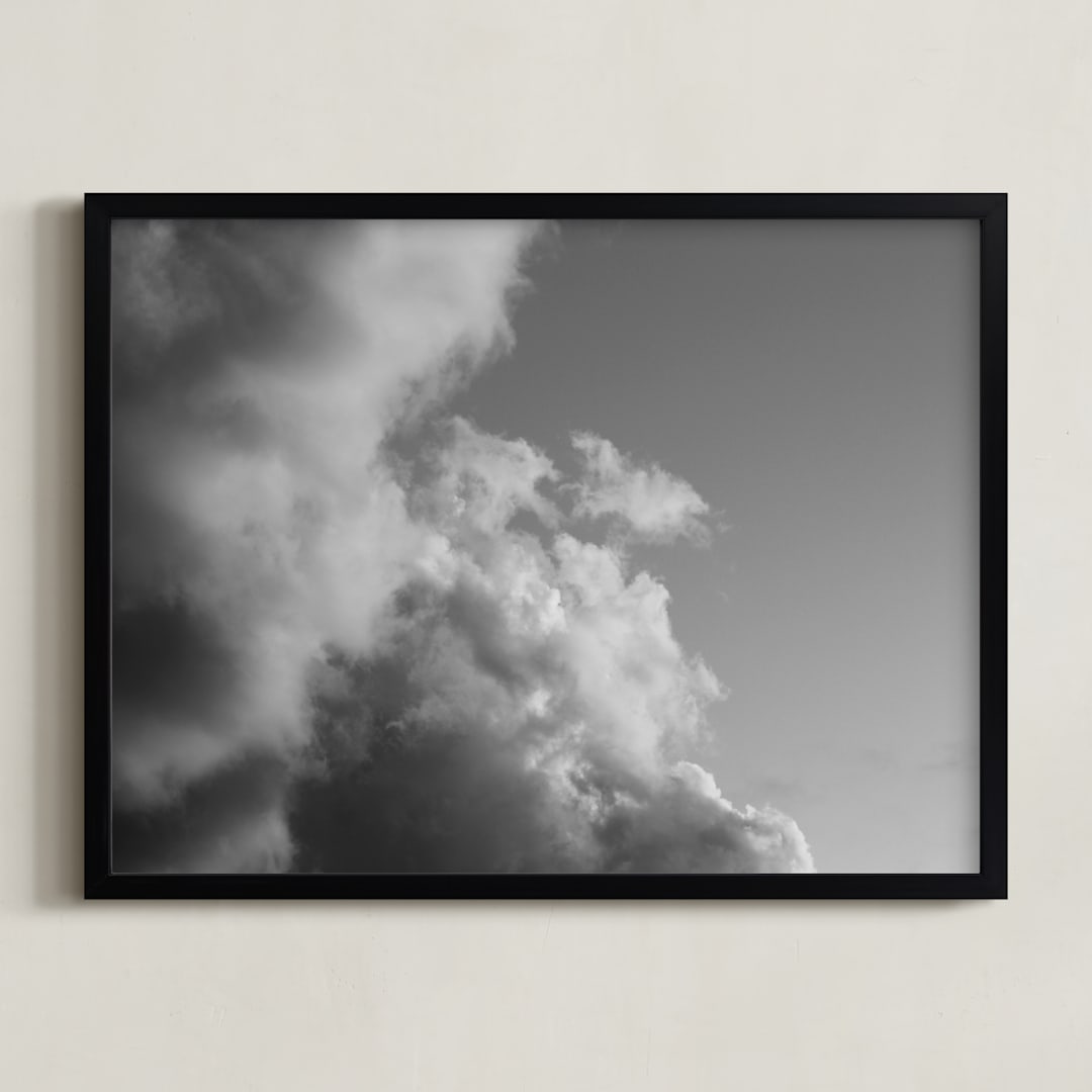 "Stormy Skies" - Art Print in Grey by Claire Duda - Framed