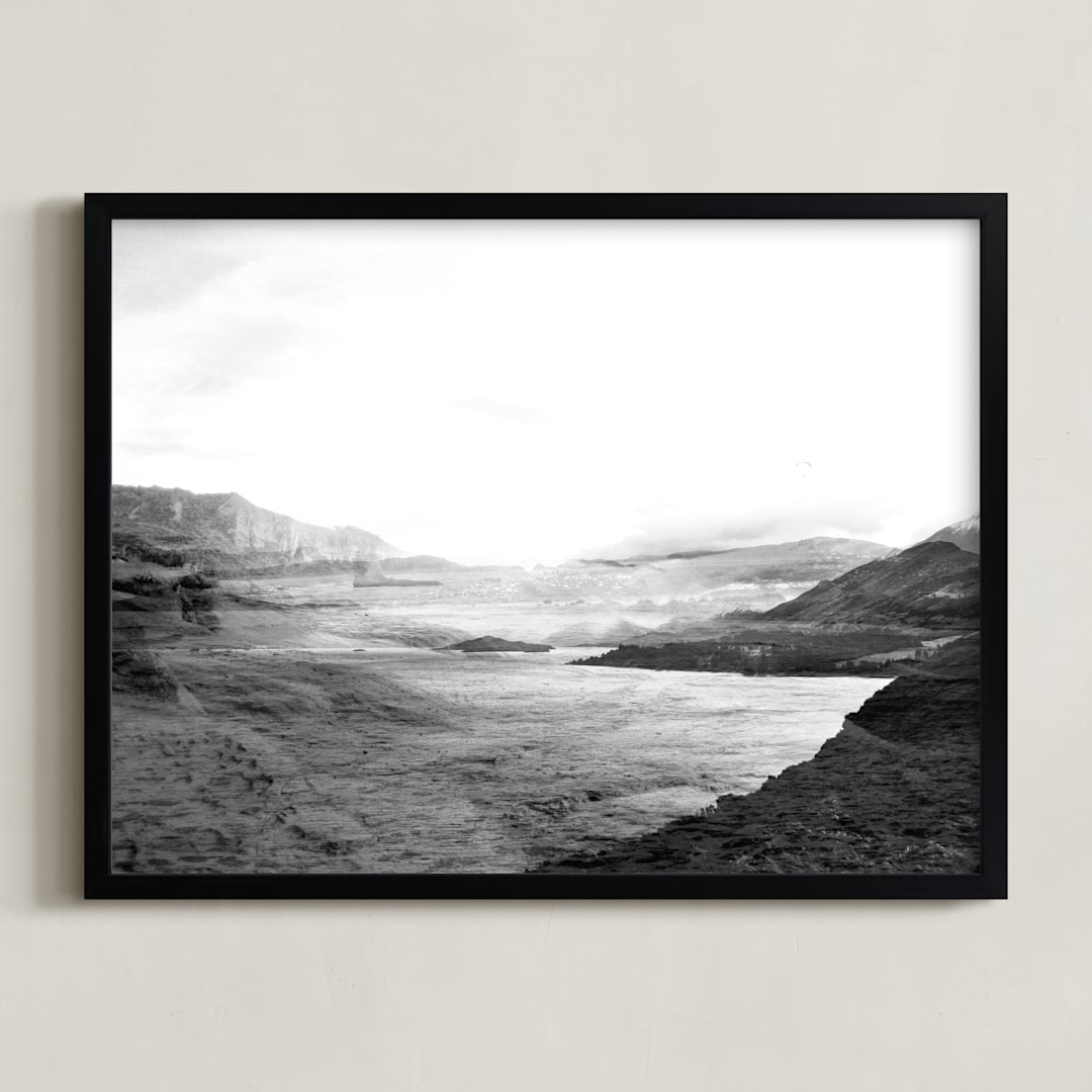"Stormy Bay" - Art Print in Midnight by Bethan - Framed