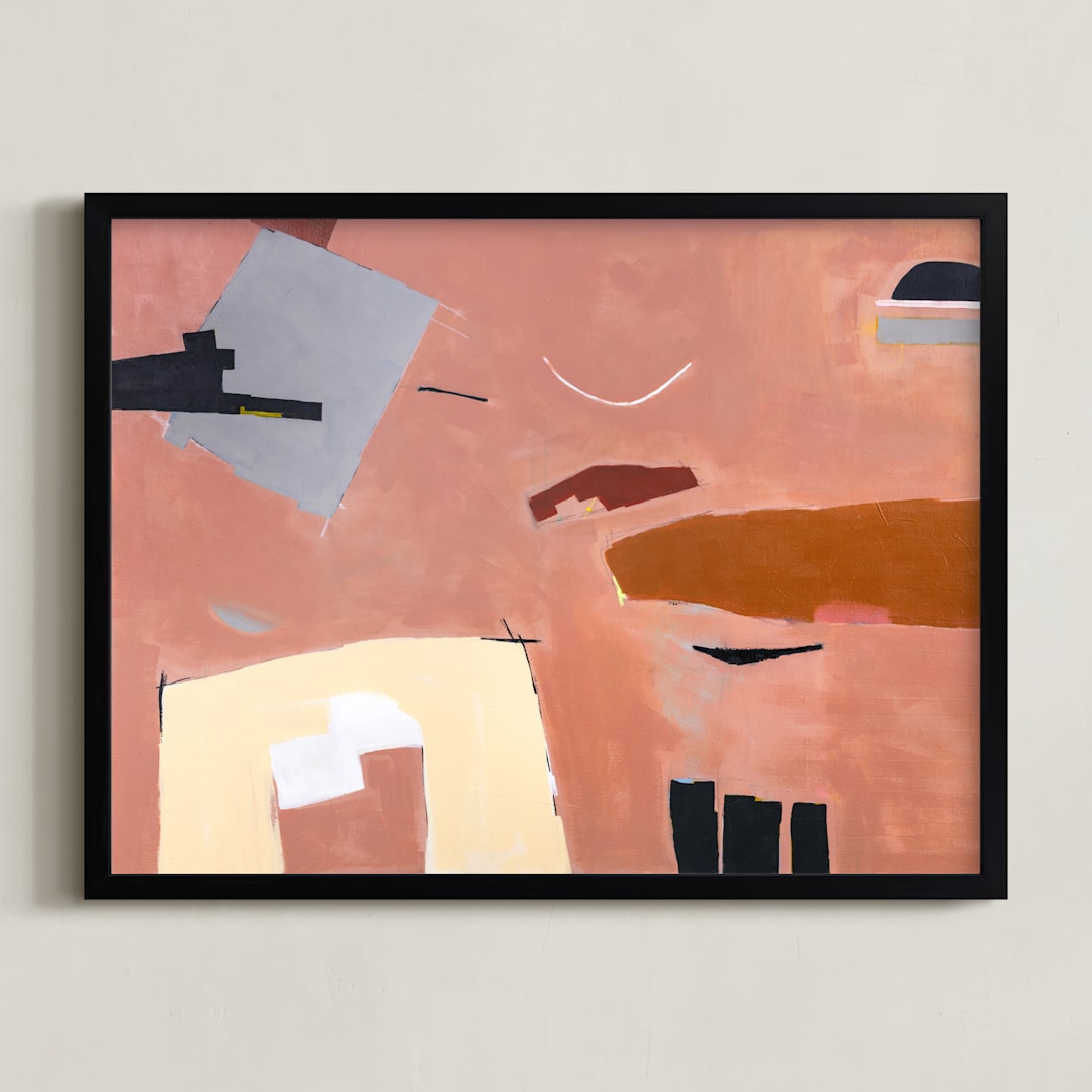 "HEMLOCK & HENNA" - Art Print in salmon by Keren Toledano - Framed