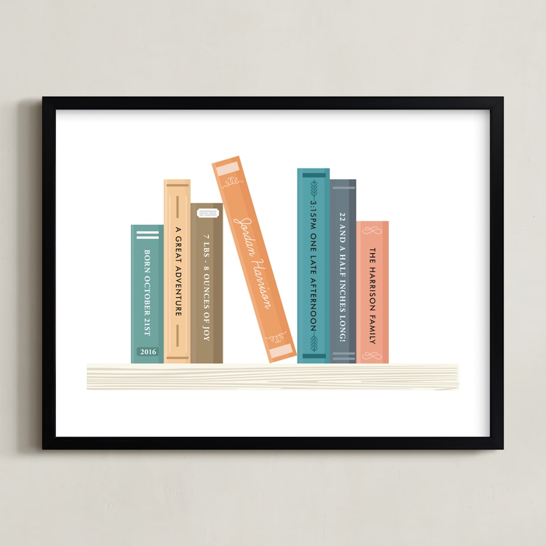 "Your Story" - Personalized Art Print in Pumpkin by Oma N. Ramkhelawan - Framed
