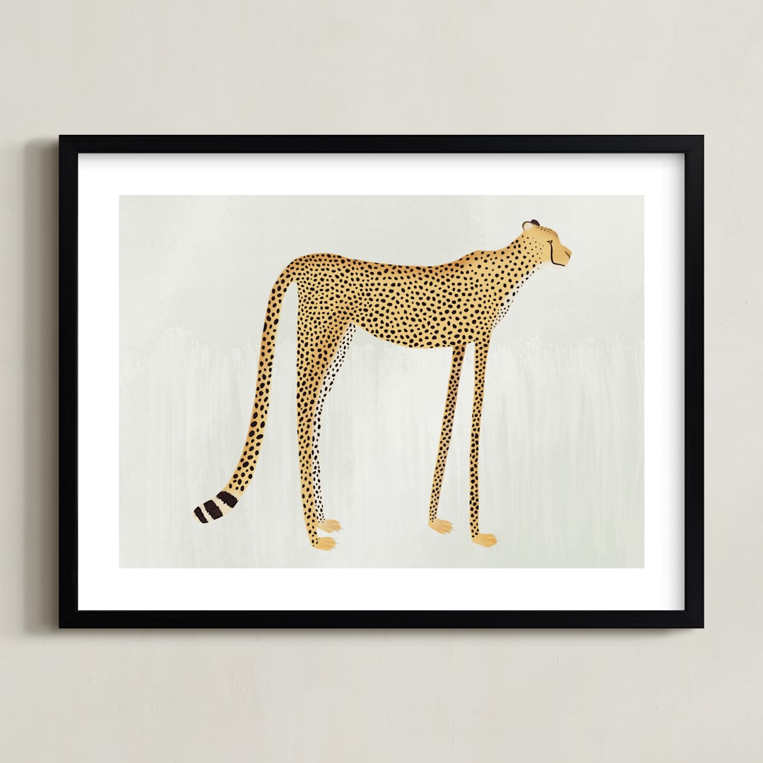 "Spots" - Art Print in Buff Orange by Megan Zang - Framed
