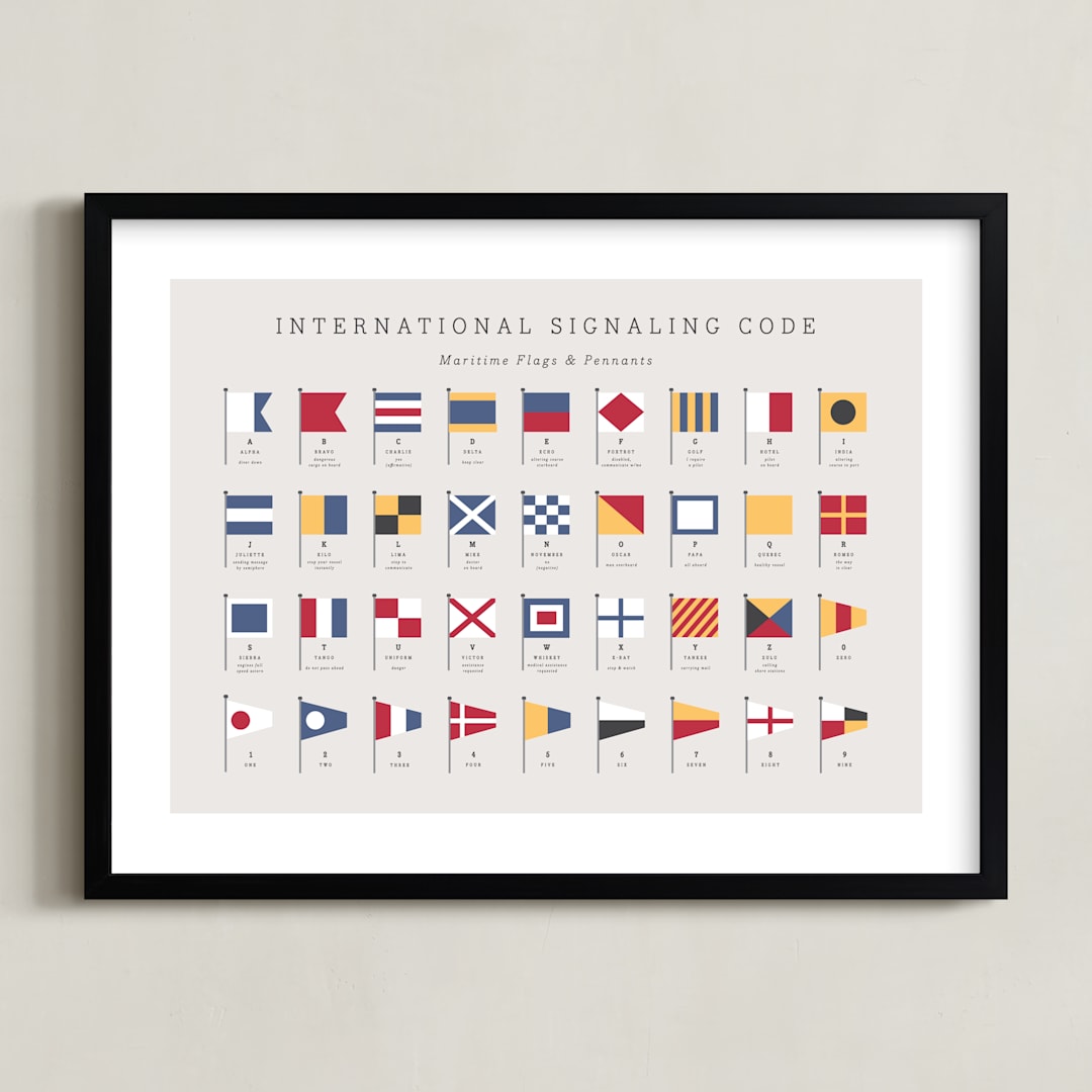 "maritime alphabet" - Art Print in Maritime by Kamala Nahas - Framed