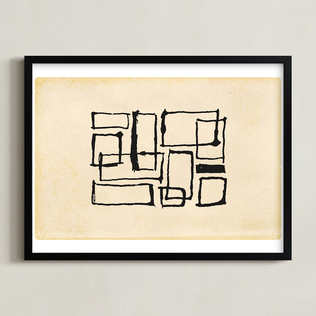 "Abtangular" - Art Print in Deep Ink by Sydney Newsom - Framed