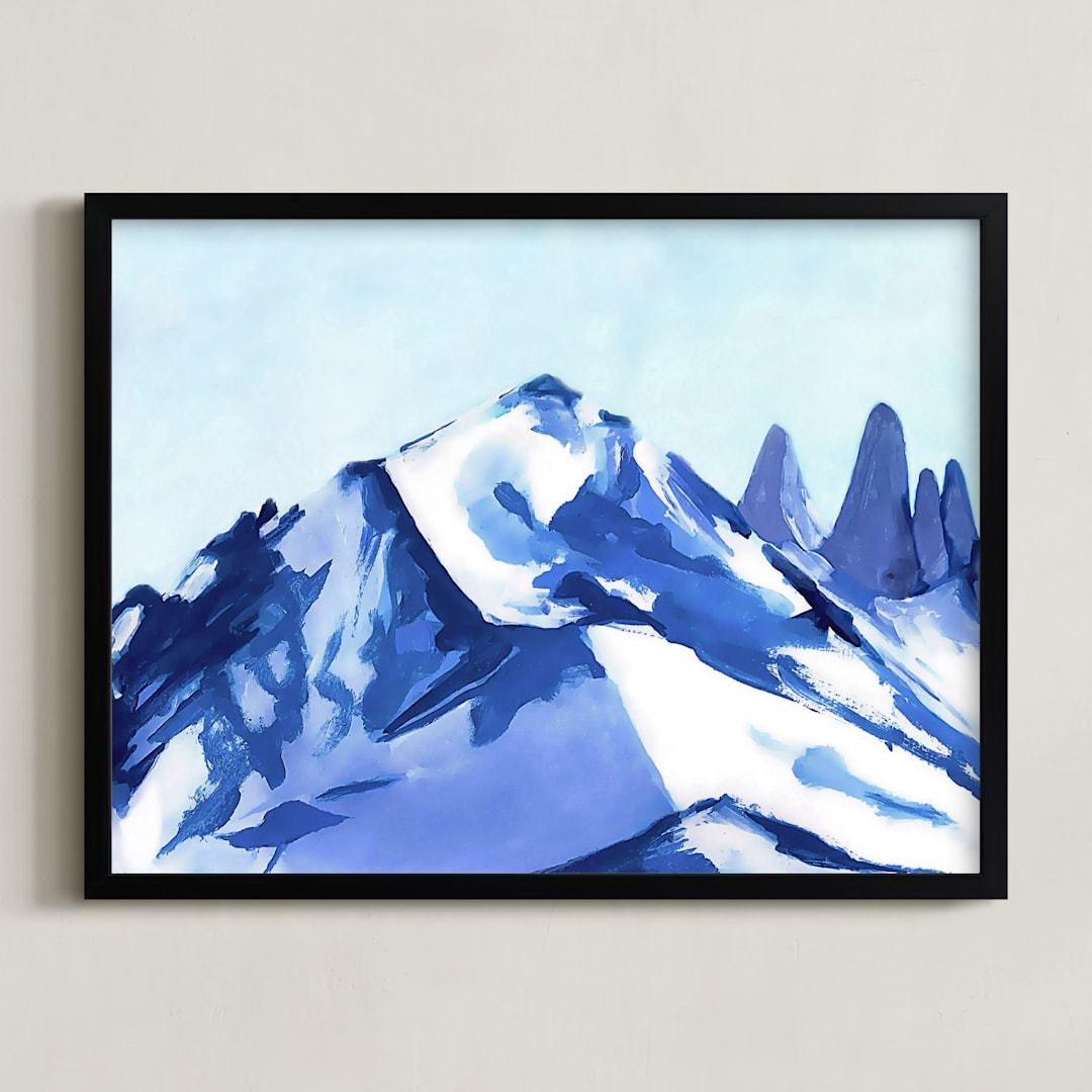 "Blue Mountain" - Art Print in frost by Jenny Partrite - Framed