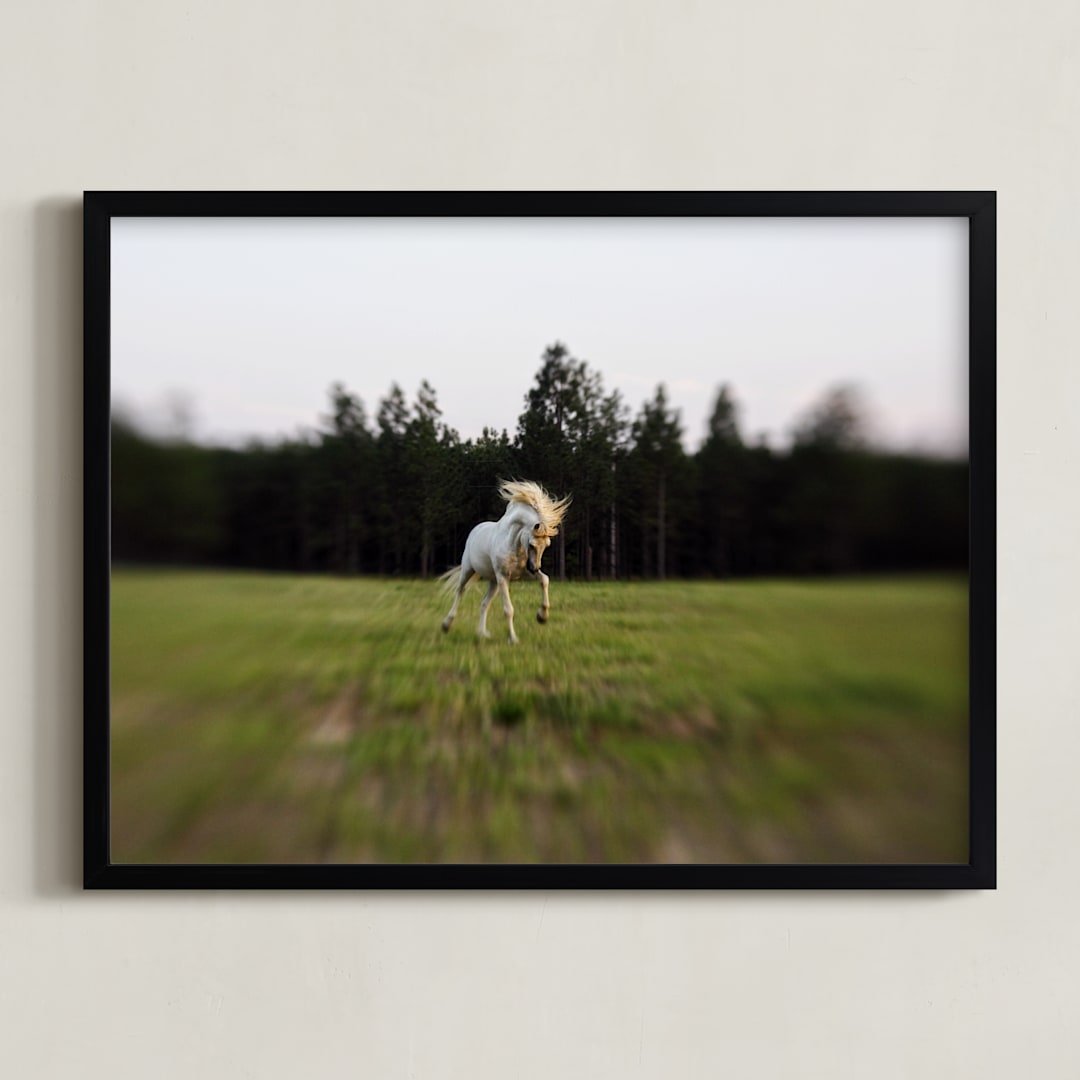 "Unicorn Pony" - Art Print in Grass by Meghan Benge - Framed