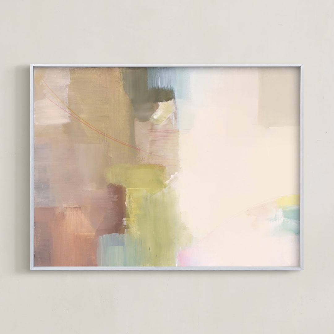 "A Walk In The Fields" - Art Print in Green Grass by AlisonJerry - Framed