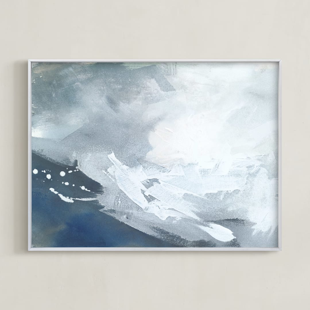 "Iron Sky" - Art Print in Iron grey/blue by Teodora Guererra - Framed