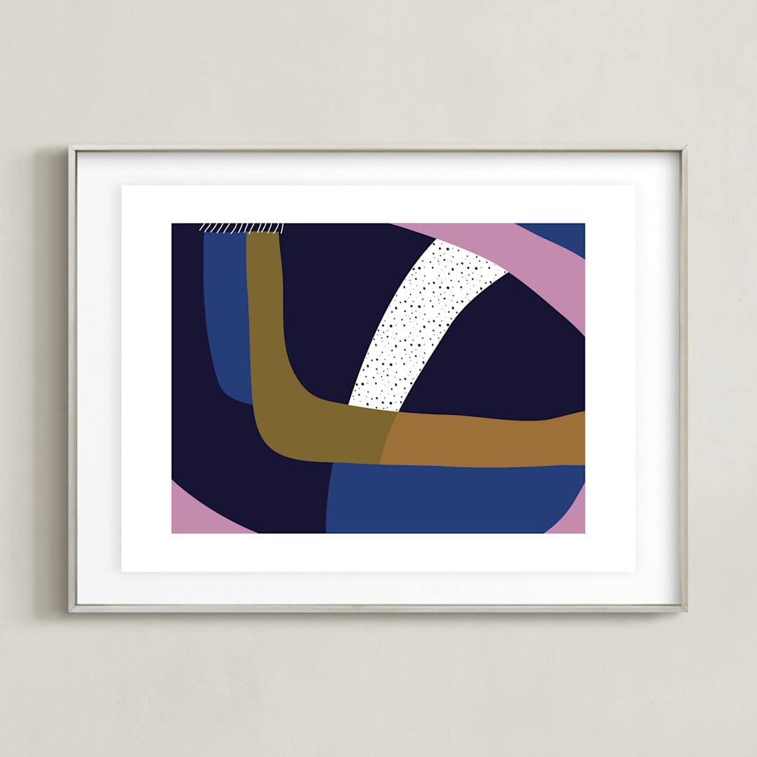 "Emotional" - Art Print in Persian Blue by Christina Flowers - Framed
