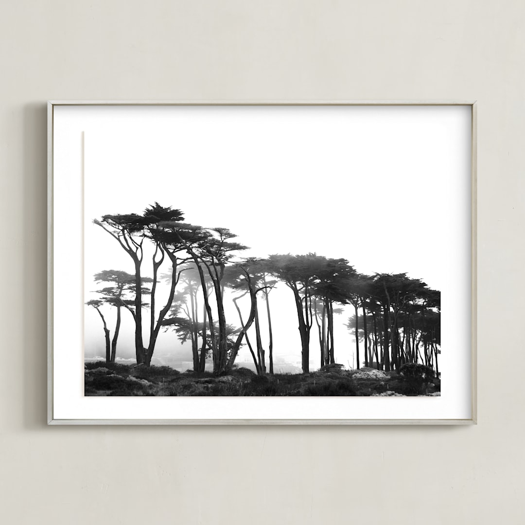 "Lands End" - Art Print in Black & White by Tania Medeiros - Framed