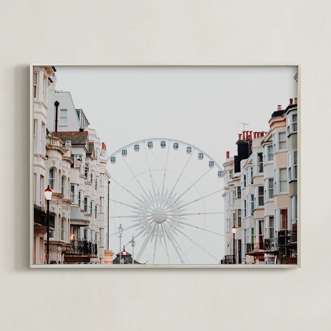 "Down the Street" - Art Print in Coastal Fog by Annie Montgomery - Framed