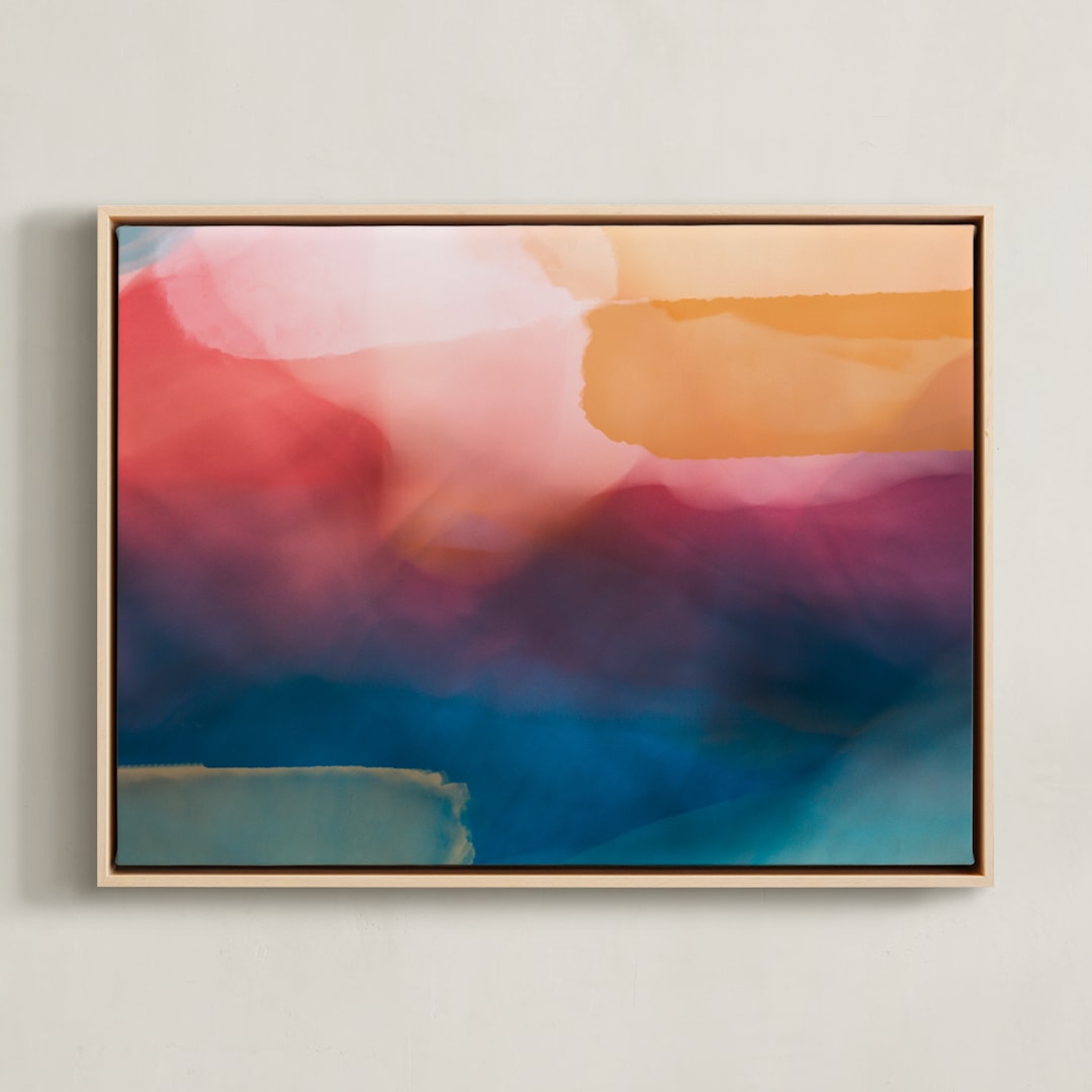 "Mended" - Art Print in Blushed Pink by Helen Makadia - Framed Canvas