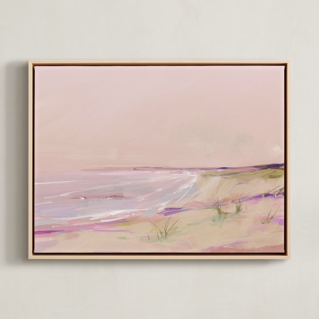 "Ocean Eve" - Art Print in Dusty Mauve by Eric Ransom - Framed Canvas