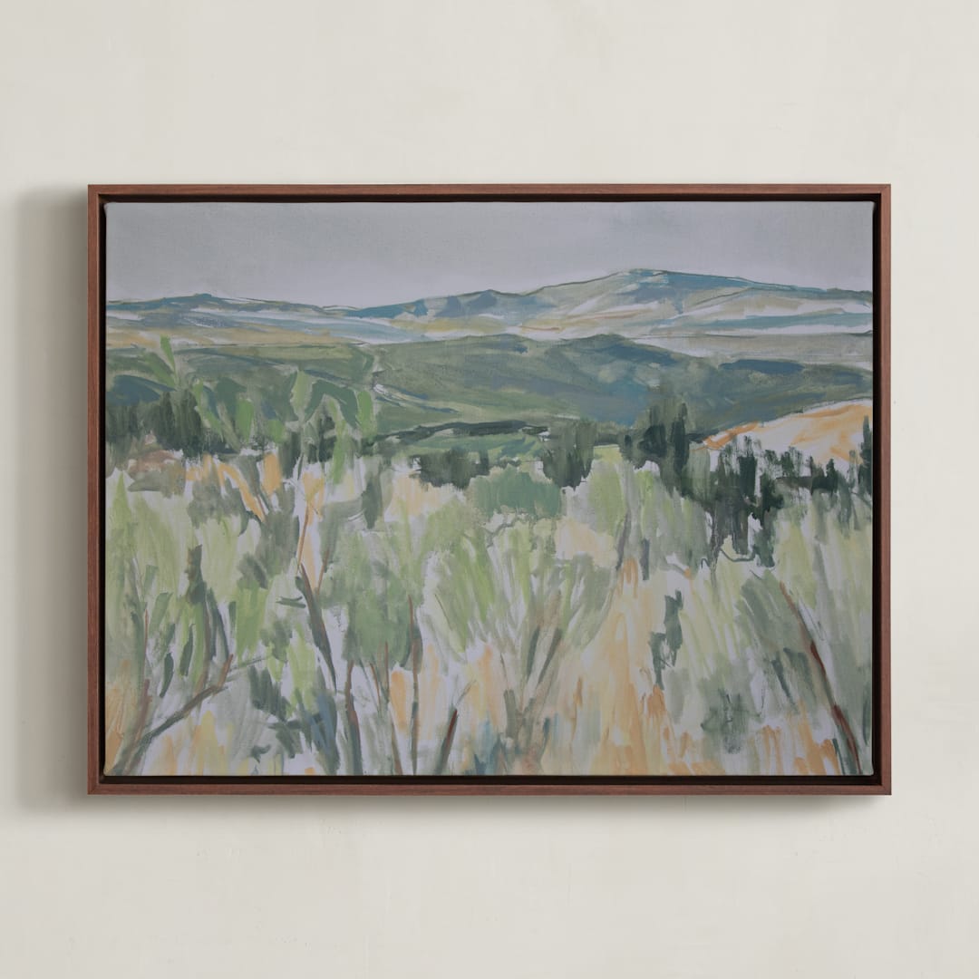 "Ramble" - Art Print in Grass by Alysia Quisenberry - Framed Canvas