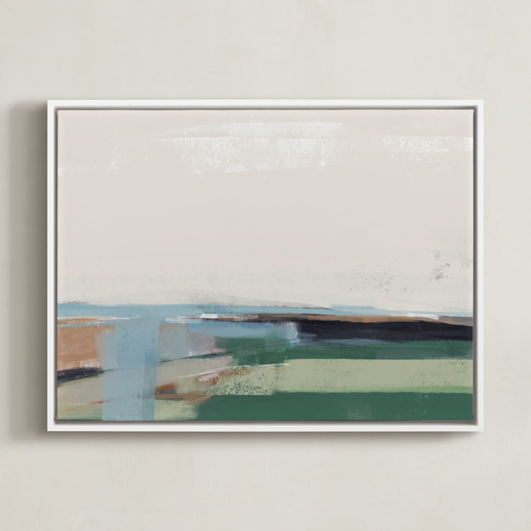 "Precipitous" - Art Print in Moss by Eric Ransom - Framed Canvas
