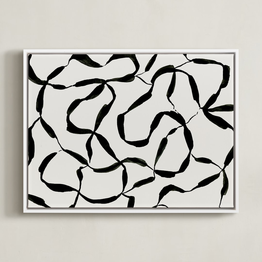 "Chain of events" - Art Print in Black Jack by Jaqui Falkenheim - Framed Canvas