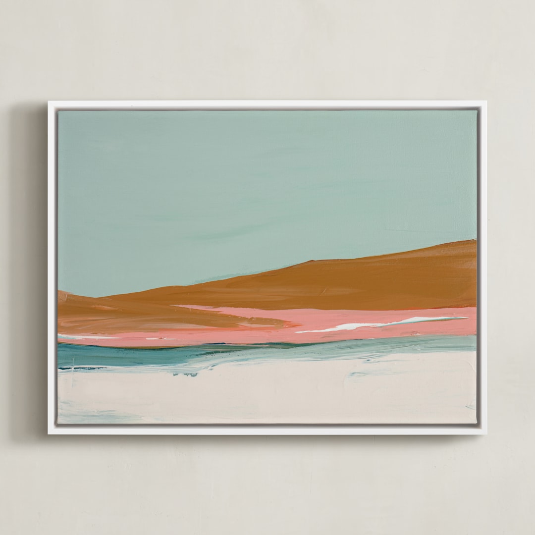 "Sand Dunes" - Art Print in orangish brown by Caryn Owen - Framed Canvas